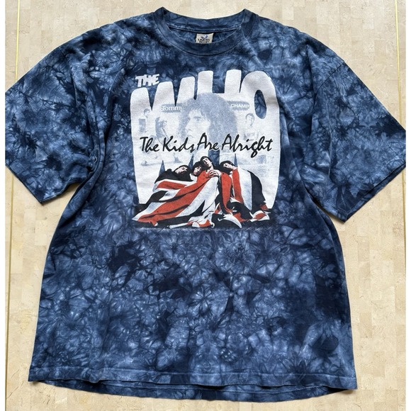 Vintage The Who Mens T-Shirt Size XXL Liquid Blue Tie Dye The Kids Are Alright